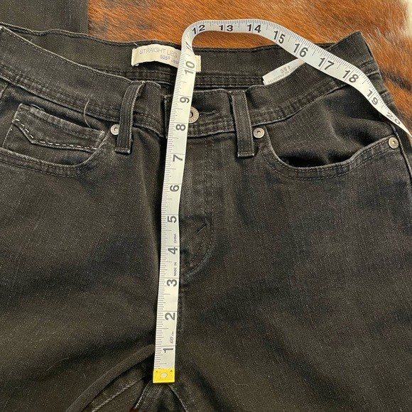 Levi’s 505 Straight Black Label Black Denim Mid Waist Jean - Picture 10 of 12